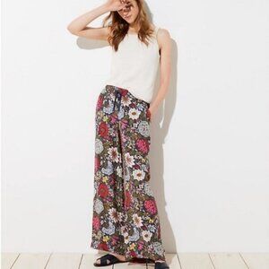 LOFT Hydrangea Garden Fluid Drawstring Trousers Colorful Floral Size XXSP